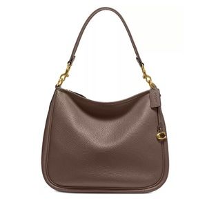 COACH Cary Leather Shoulder Bag in Dark Stone/Brass # cc435